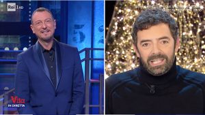 foto Amadeus e Alberto Matano a La vita in diretta