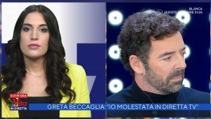 foto Greta Beccaglia e Alberto Matano a La vita in diretta