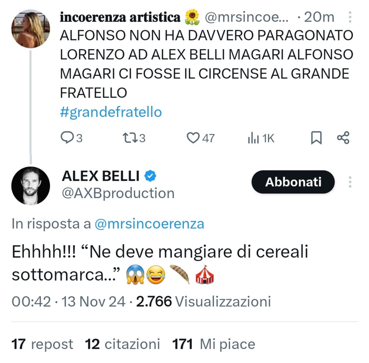 foto post Alex Belli