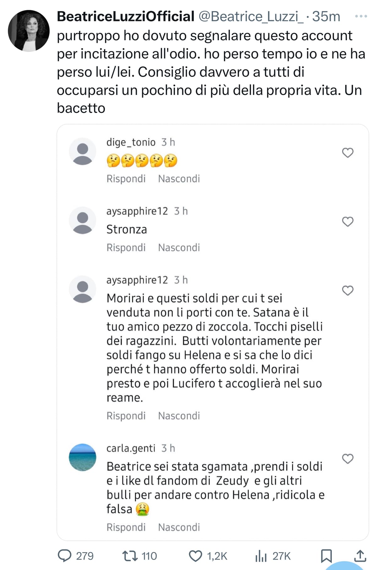 foto minacce luzzi